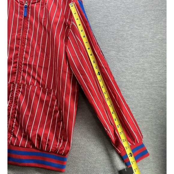 G-NET Men's Red, White Blue Strip Zip Up Windbreaker Jacket Size Large   A14b - Picture 9 of 11